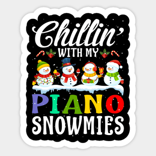 Chillin With My Piano Snowmies Teacher Xmas Gifts Sticker